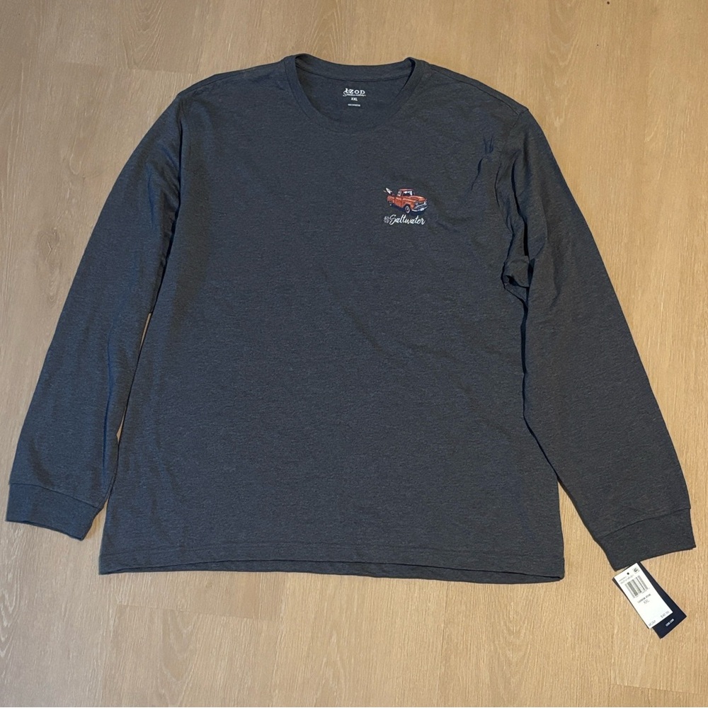 NWT Izod Saltwater Men's Long Sleeve Vintage Truck Graphic Tee size XXL